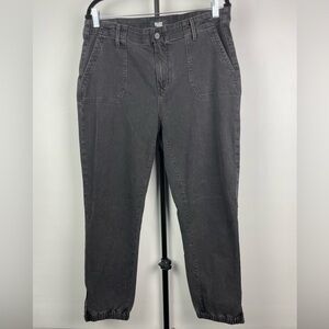 Paige‎ Faded Mist Black Mayslie Relaxed Cropped Jogger Jean Pants Size 32